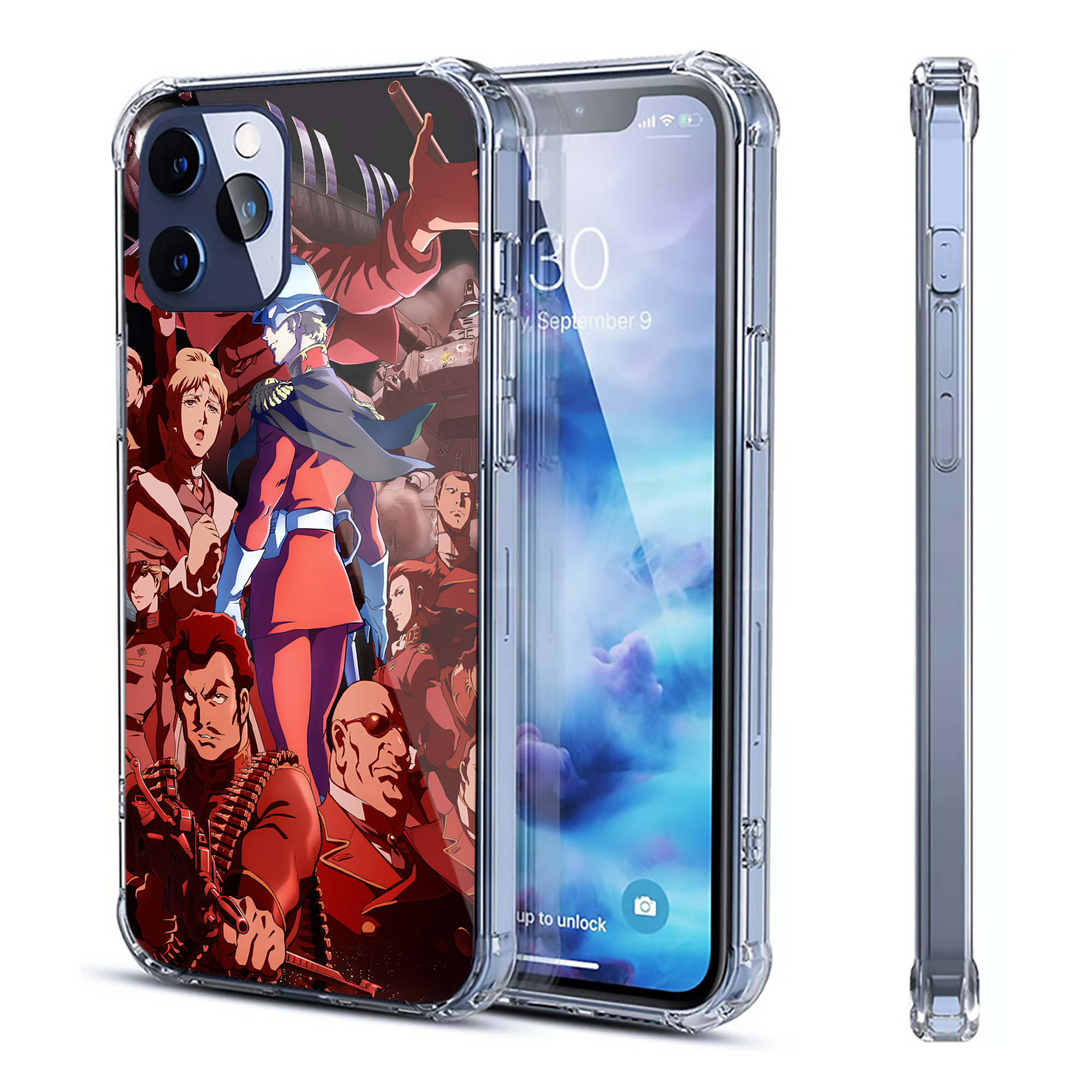 （画像用） 機動戦士ガンダム Mobile Suit Gundam 【iPhone 12シリーズ対応】透明スマホケース（クリアソフトケース）